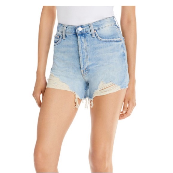 MOTHER SUPERIOR shorts Tomcat Kit Highrise frayed jean shorts in I Confess